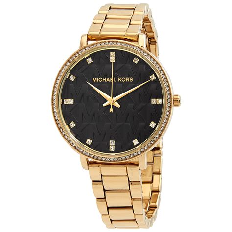 michael kors pyper black watch|michael kors pyper watch gold.